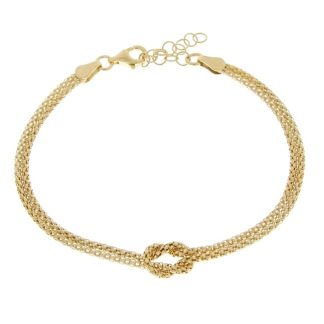 Bransoletka srebrna pozłacana włoska z supełkiem