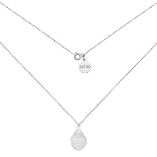 Srebrny naszyjnik z muszlą : Długość - 60 cm