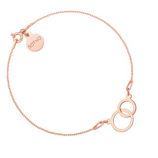 Bransoletka dwa koła z różowego złota
