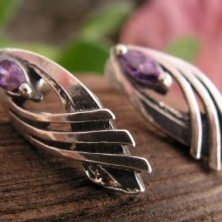 FENIA - srebrne kolczyki z ametystem