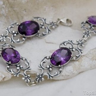 VIOLET - srebrna bransoletka z ametystem