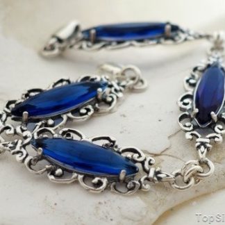 TOMARA - srebrna bransoletka z szafirem