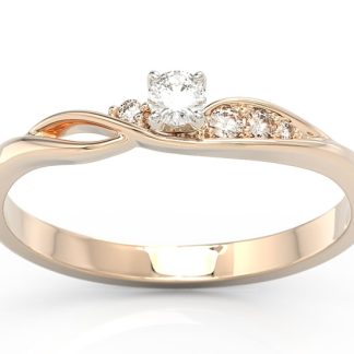 Pierścionek z różowego złota z brylantami BP-7810P