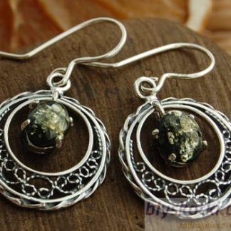 RIVIA - srebrne kolczyki z bursztynem