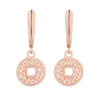 Kolczyki z monetami z różowego złota