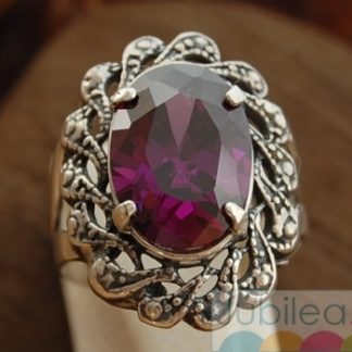 CASTELLON - srebrny pierścień z ametystem