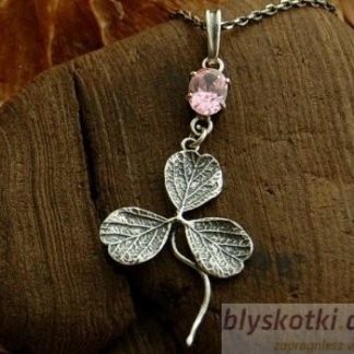 KONICZYNKA - srebrny wisiorek z różowym kryształem