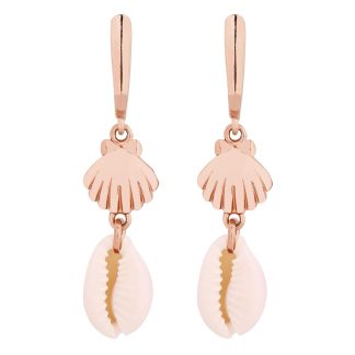 Kolczyki z muszelkami z różowego złota