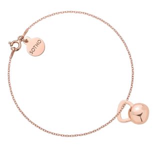 Bransoletka z różowego złota z kettlebell