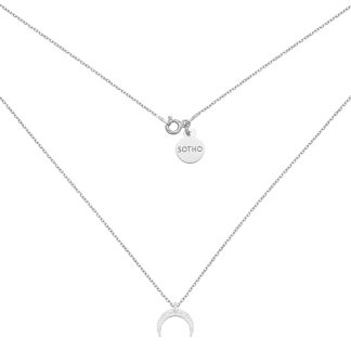 Srebrny naszyjnik z księżycem : Długość - 60 cm