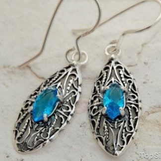 PORTO - srebrne kolczyki z akwamarynem