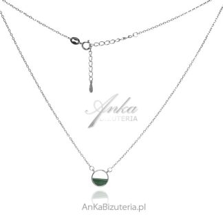 Srebrny naszyjnik z zielonym malachitem