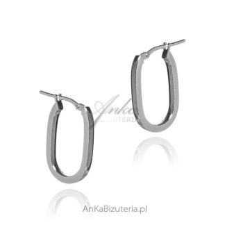 Kolczyki srebrne owalne kółka  - klasyka