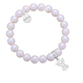 Perłowa bransoletka z pereł SWAROVSKI® CRYSTAL ze srebrnym ażurowym aniołkiem