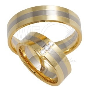 Obrączka z żółtego i białego złota palladowego ŁS-04ZB-light-k
