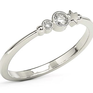 Pierścionek z białego złota z cyrkoniami Swarovski BP-6709B-C