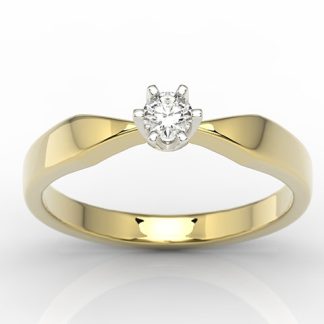 Pierścionek zaręczynowy z żółtego i białego złota z brylantem AP-9816ZB