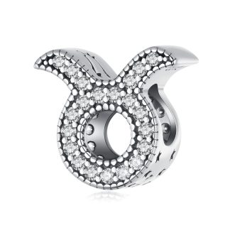 Byk znak zodiaku srebrny charms koralik beads