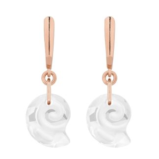 Kolczyki z różowego złota z muszelkami  SWAROVSKI® CRYSTAL