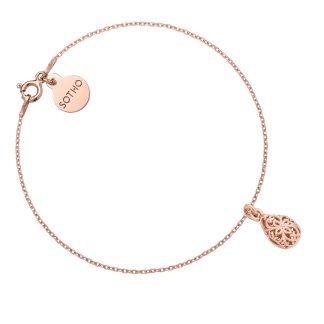 Bransoletka z ażurową łezką z różowego złota