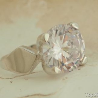 MILLA - srebrny pierścionek z białym kryształem Swarovskiego