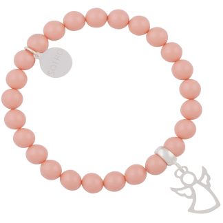 Łososiowa bransoletka srebrny aniołek Pink SWAROVSKI® ELEMENTS