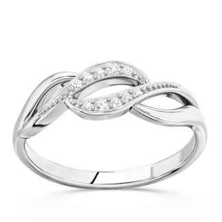 Pierścionek z białego złota z diamentami BP-17B