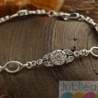 WIEDEŃ - srebrna bransoletka kryształami