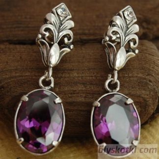 NICOLETA - srebrne kolczyki z ametystem