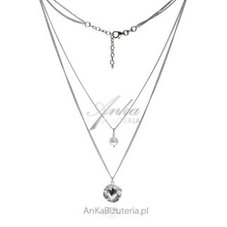 Biżuteria srebrna - naszyjnik serce z perłą - modna biżuteria włoska