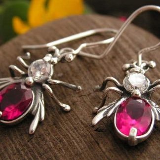 WŁADCA MUCH - srebrne kolczyki z rubinem