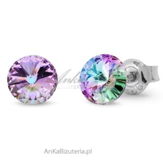Kolczyki srebrne pr. 925 kryształy  candy studs small w kolorze