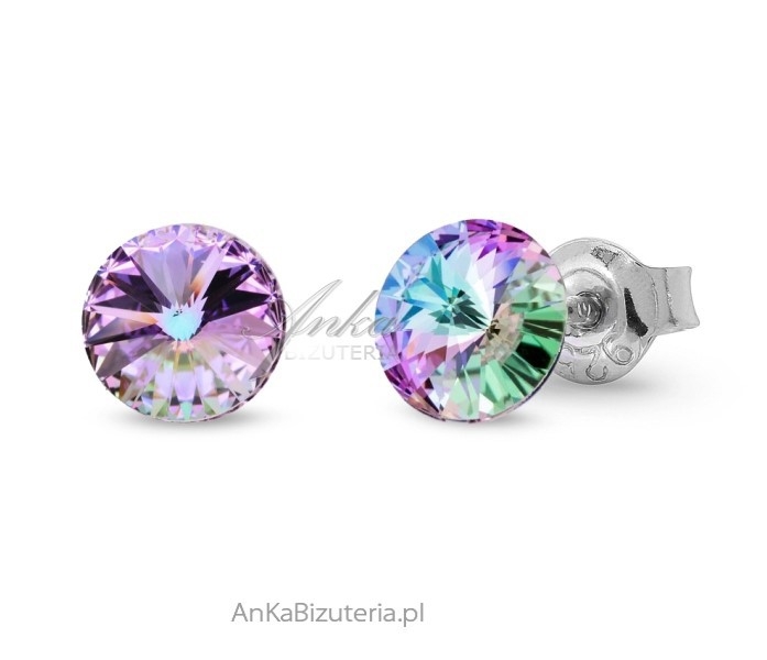 Kolczyki srebrne pr. 925 kryształy candy studs small w kolorze