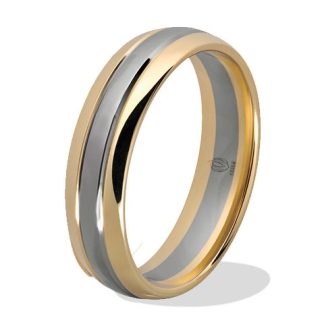Obrączka z żółtego i białego złota palladowego ŁN-42ZB-light-m