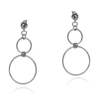Srebrne kolczyki wiszące kółka