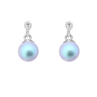 Srebrne kolczyki z niebieską perłą SWAROVSKI® CRYSTAL