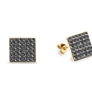 Kolczyki srebrne pozłacane swarovski kingdom studs w kolorze silver
