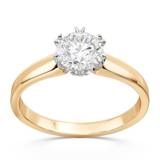 Pierścionek z brylantem certyfikowanym 1,00ct F/VVS1 ze złota BP-21-1,0/ZB