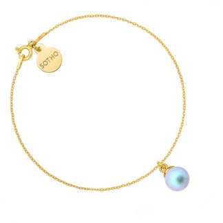 Złota bransoletka z niebieską perłą SWAROVSKI® CRYSTAL