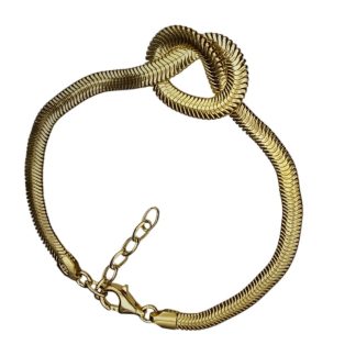 Bransoletka srebrna pozłacana kaszmirowa warkocz - biżuteria włoska