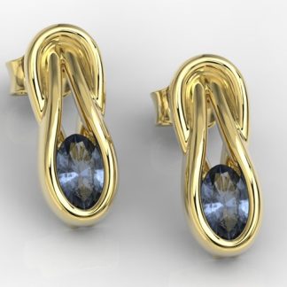 Kolczyki z żółtego złota z szafirami BPK-69Z