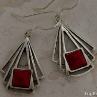 VITORIA - srebrne kolczyki z koralem