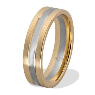 Obrączka z żółtego i białego  złota palladowego ŁN-20ZB-m