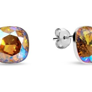 Srebrne kolczyki pr. 925 swarovski busso w kolorze light colorado topaz shimmer