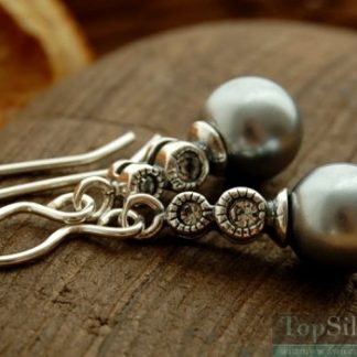 BAOBAB - srebrne kolczyki z perła i cyrkonią