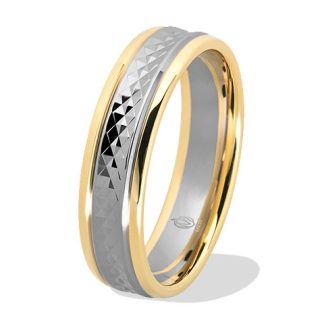 Obrączka dla mężczyzny z żółtego i białego złota palladowego ŁN-38ZB-light-m