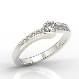 Pierścionek z białego złota z brylantami F/VS, BP-3418B