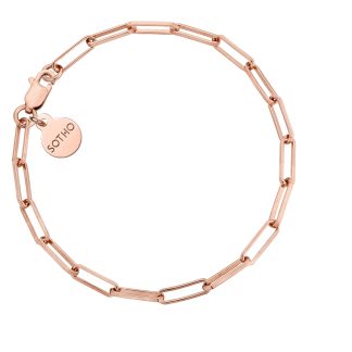 Masywna bransoletka z różowego złota : Długość - 19cm