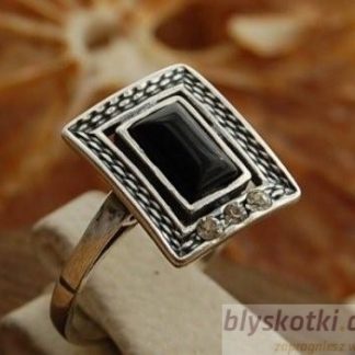 NINO - srebrny pierścionek z onyksem