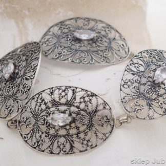 MOSKWA - srebrna bransoleta z cyrkoniami